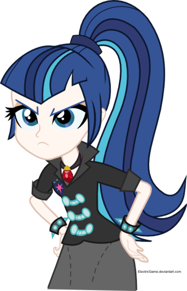 Size: 400x622 | Tagged: safe, artist:alkonium, artist:crimsumic, derpibooru import, shining armor, equestria girls, angry, clothes, frown, gleaming shield, palette swap, ponytail, recolor, rule 63, shining sonata, simple background, skirt, transparent background, vector