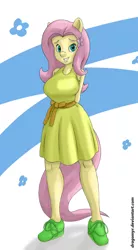 Size: 660x1200 | Tagged: anthro, artist:dragomyr, derpibooru import, fluttershy, redraw, safe, solo