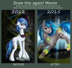 Size: 784x744 | Tagged: safe, artist:adalbertus, derpibooru import, vinyl scratch, comparison, draw this again