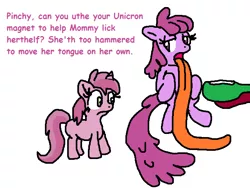 Size: 640x480 | Tagged: suggestive, artist:captainchomp, derpibooru import, berry punch, berryshine, ruby pinch, earth pony, pony, unicorn, bottle, drunk, female, filly, implied cunnilingus, implied foalcon, implied oral, implied sex, impossibly long tongue, long tongue, mare, tongue out, wtf