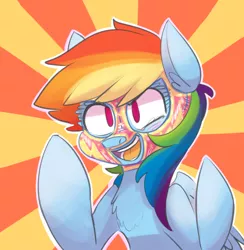 Size: 998x1024 | Tagged: artist:xieril, chest fluff, derpibooru import, luchador, mask, rainbow dash, safe, solo