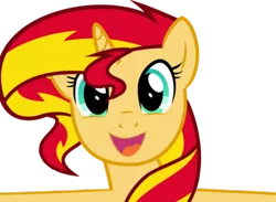 Size: 600x440 | Tagged: safe, artist:comfydove, derpibooru import, sunset shimmer, pony, unicorn, cute, happy, hug, looking at you, shimmerbetes, simple background, smiling, solo, transparent background, vector