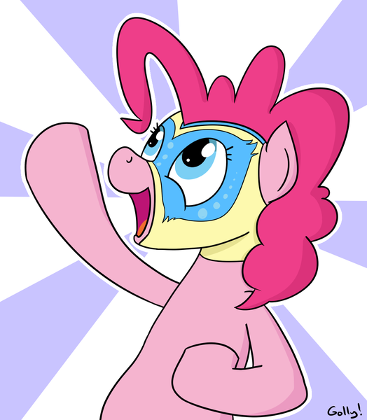 Size: 1164x1333 | Tagged: artist:rapidstrike, derpibooru import, luchador, lucha libre, mask, pinkie pie, safe, solo