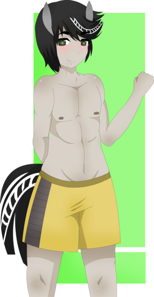 Size: 2025x3910 | Tagged: suggestive, artist:mizun, derpibooru import, oc, oc:forged steel, unofficial characters only, anthro, ambiguous facial structure, bare chest, clothes, male, solo, solo male, topless