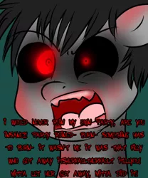 Size: 500x600 | Tagged: artist:jitterbugjive, ask, ask sunnytown, derpibooru import, grimdark, oc, oc:grey hoof, story of the blanks, tumblr, unofficial characters only, zombie