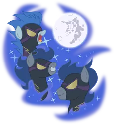 Size: 2883x3121 | Tagged: artist:rankao, clothes, dead source, derpibooru import, goggles, mare in the moon, moon, safe, shadowbolts, shadowbolts costume, simple background, three wolf moon, transparent background