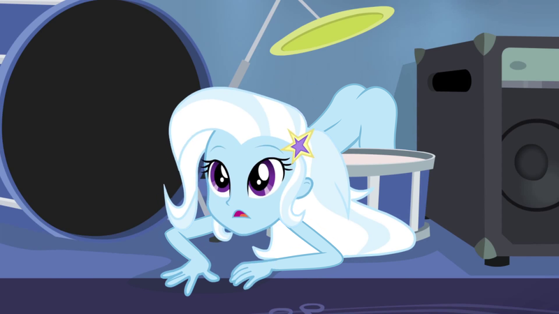 Size: 1920x1080 | Tagged: questionable, derpibooru import, edit, edited screencap, screencap, trixie, equestria girls, rainbow rocks, ass, ass up, casual nudity, drums, female, nude edit, nudity, solo, solo female