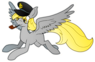 Size: 400x261 | Tagged: safe, artist:captainderpy, derpibooru import, derpy hooves, pegasus, pony, female, mare, pipe, solo