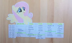 Size: 1024x616 | Tagged: artist:oceanbreezebrony, artist:unkindangel, derpibooru import, fluttershy, photo, polish, safe, schedule, school, solo