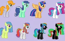 Size: 1608x1002 | Tagged: safe, artist:horseperson, derpibooru import, oc, unofficial characters only, adoptable, base used, inverted colors, magical lesbian spawn, ms paint, offspring, parent:bon bon, parent:carrot top, parent:derpy hooves, parent:flash sentry, parent:lyra heartstrings, parent:princess cadance, parents:derpytop, parents:flashlight, parent:shining armor, parents:lyrabon, parents:shiningcadance, parent:twilight sparkle, please don't kill me