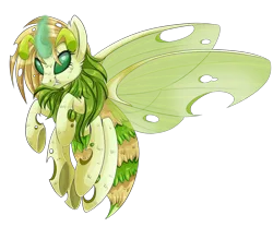 Size: 1500x1247 | Tagged: artist:blackfreya, bee, beeling, changeling, flying, green changeling, safe, simple background, solo, transparent background