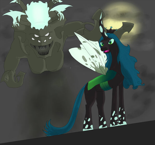 Size: 1156x1076 | Tagged: artist:ja-the-shadow-hunter, corrupted, crossover, derpibooru import, queen chrysalis, safe, sha, sha of hatred, warcraft, world of warcraft