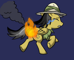 Size: 700x575 | Tagged: animated, artist:metallicumbrage, butt fire, crying, daring do, derpibooru import, fire, literal butthurt, on fire, pain, running, safe
