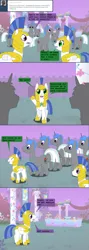 Size: 1073x3015 | Tagged: safe, artist:hakar-kerarmor, derpibooru import, oc, oc:arrowhead, oc:bastion, oc:monolith, changeling, pegasus, pony, unicorn, ask four inept guardponies, female, male, mare, royal guard, stallion