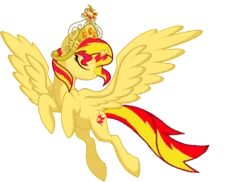 Size: 400x291 | Tagged: safe, artist:kim-auriel, derpibooru import, sunset shimmer, alicorn, pony, alicornified, crown, race swap, shimmercorn, simple background, solo, transparent background, vector