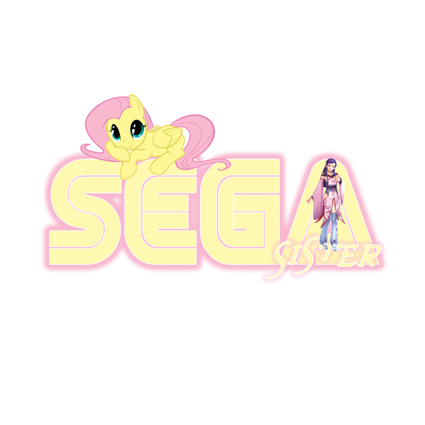 Size: 1056x1056 | Tagged: artist:segasister, crossover, derpibooru import, fluttershy, logo, mirei mikuna, pegasister, phantasy star, pun, safe, sega