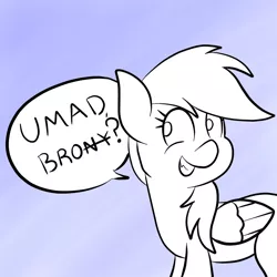 Size: 1024x1024 | Tagged: safe, derpibooru import, rainbow dash, reaction image, you mad bro