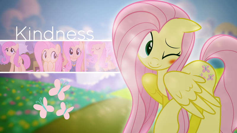 Size: 1920x1080 | Tagged: safe, artist:lahirien, artist:schmuzart, artist:thegreatfrikken, derpibooru import, fluttershy, pegasus, pony, blushing, cutie mark, female, mare, wallpaper