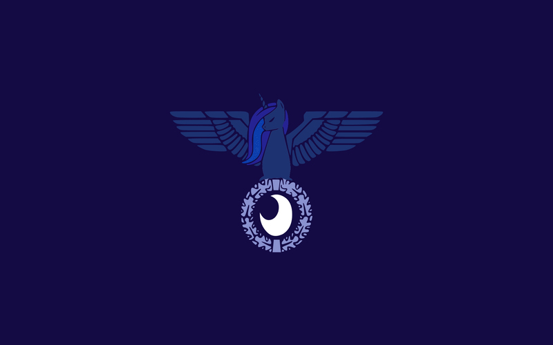 Size: 1920x1200 | Tagged: artist:fiarel, nazi, new lunar republic, princess luna, recolor, reichsadler, reichsalicorn, safe, solo, wallpaper