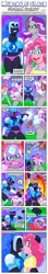 Size: 900x5094 | Tagged: grimdark, suggestive, artist:curtsibling, derpibooru import, nightmare moon, nightmare rarity, pinkie pie, human, blood, dead, death, decapitated, decapitation, fangs, female, football, humanized, kissing, lesbian, murder, parody, severed head, tongue out