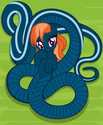 Size: 3675x4447 | Tagged: safe, artist:badumsquish, derpibooru import, oc, oc:kalianne, unofficial characters only, lamia, original species, snake pony, absurd resolution, bedroom eyes, female, impossibly long tail, long tail, looking at you, on back, smirk, solo