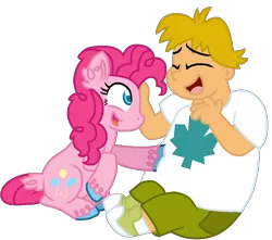 Size: 980x868 | Tagged: artist:starryoak, crossover, human, owen, pinkie pie, safe, simple background, tickle torture, tickling, total drama island, transparent background, unshorn fetlocks