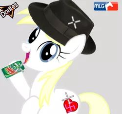 Size: 596x558 | Tagged: 1337, blonde, commercial, dank memes, derpibooru import, doritos, drink, fedora, female, fps, gamer, hat, heart, heil, hitmarker, mlg, mountain dew, nazi, no scope, oc, oc:aryanne, professional, safe, solo, swastika, unofficial characters only