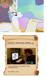 Size: 600x978 | Tagged: dear princess celestia, derpibooru import, forced meme, human, irl, irl human, meme, photo, safe, what i learned today