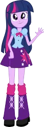 Size: 3776x10967 | Tagged: dead source, safe, artist:birdalliance, derpibooru import, twilight sparkle, equestria girls, absurd resolution, looking at you, simple background, smirk, solo, transparent background, vector, waving