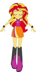 Size: 4923x9682 | Tagged: dead source, safe, artist:birdalliance, derpibooru import, sunset shimmer, equestria girls, rainbow rocks, absurd resolution, arms wide open, eyes closed, simple background, sleeveless, solo, sparkles, transparent background, vector
