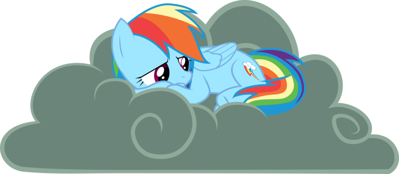 Size: 6940x3034 | Tagged: dead source, safe, artist:birdalliance, derpibooru import, rainbow dash, absurd resolution, cloud, cute, dashabetes, depressed, fetal position, sad, simple background, solo, stormcloud, transparent background, vector