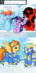 Size: 900x1846 | Tagged: artist:lustrous-dreams, ask, ask filly twilight, female, filly, misty fly, oc, oc:rockin roolo, rainbow dash, safe, spitfire, surprise, tumblr, wonderbolts, younger