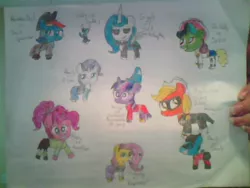 Size: 640x480 | Tagged: applejack, artist:internet-hog, clothes, cosplay, costume, crossover, dash parr, derpibooru import, disney infinity, elsa, fantasia, fluttershy, frozen (movie), hat, jack skellington, jack sparrow, jessie (toy story), mane six, mickey mouse, monsters inc., oc, oc:dark, oc:giggly glee, oc:scribbly dibbly doo, photo, pinkie pie, pirates of the caribbean, queen elsarity, rainbow dash, rapunzel, rarity, safe, sulley, tangled (disney), teddy bear, the incredibles, the lone ranger, the nightmare before christmas, toy story, traditional art, twilight sparkle, vanellope von schweetz, wreck-it ralph