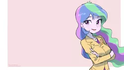 Size: 1920x1080 | Tagged: safe, artist:baekgup edits, artist:lyonwolf, derpibooru import, princess celestia, equestria girls, crossed arms, cute, cutelestia, female, open mouth, principal celestia, solo, wallpaper