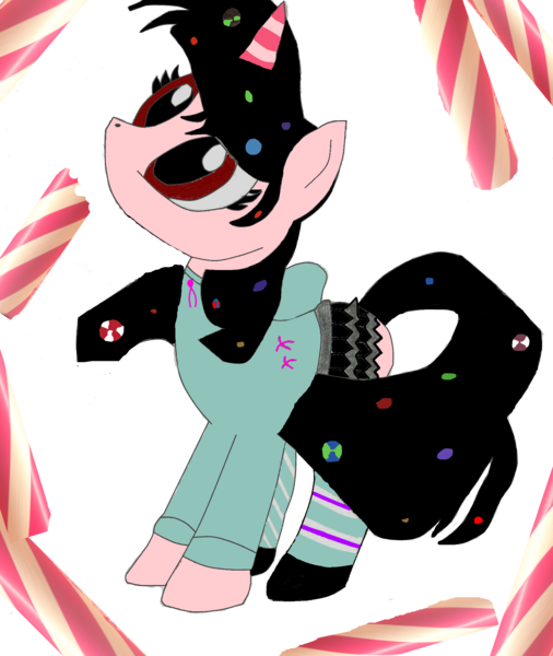 Size: 1511x1793 | Tagged: artist:pokefan192, derpibooru import, ponified, safe, solo, vanellope von schweetz, wreck-it ralph