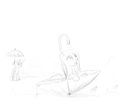 Size: 1280x1088 | Tagged: artist:zlack3r, derpibooru import, monochrome, safe, sketch, twilight sparkle, umbrella