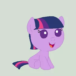 Size: 350x350 | Tagged: artist needed, safe, derpibooru import, twilight sparkle, earth pony, pony, baby, baby pony, babylight sparkle, earth pony twilight, happy, race swap, simple background