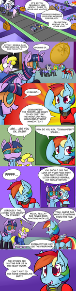 Size: 963x3675 | Tagged: safe, artist:zanezandell, derpibooru import, dinky hooves, rainbow dash, twilight sparkle, twilight sparkle (alicorn), alicorn, pony, ask evil genius twilight, comic, female, goggles, mare, tumblr