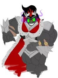 Size: 524x699 | Tagged: artist:minimannitaur, derpibooru import, king sombara, king sombra, looking at you, muscles, queen umbra, rule 63, safe