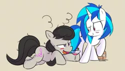 Size: 1165x661 | Tagged: alcohol, artist:lance, derpibooru import, drink, drunk, drunktavia, octavia melody, safe, vinyl scratch