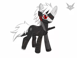 Size: 4000x3000 | Tagged: artist:white mist, cyborg, derpibooru import, glowing eyes, konami, lens flare, metal gear, metal gear rising, ninja, ponified, raiden, safe, solo, video game