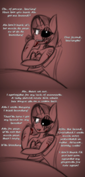 Size: 563x1164 | Tagged: grimdark, artist:lil miss jay, derpibooru import, rarity, anthro, ask lil miss rarity, lil-miss rarity, blood, scar, tumblr