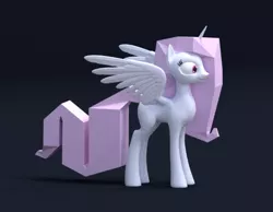 Size: 600x465 | Tagged: 3d, artist:uncommented, close enough, derpibooru import, low poly, nailed it, pink hair, pink-mane celestia, princess celestia, safe, solo, wip