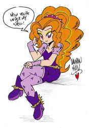 Size: 671x960 | Tagged: safe, artist:danmakuman, artist:dayamond567, color edit, derpibooru import, adagio dazzle, equestria girls, dialogue