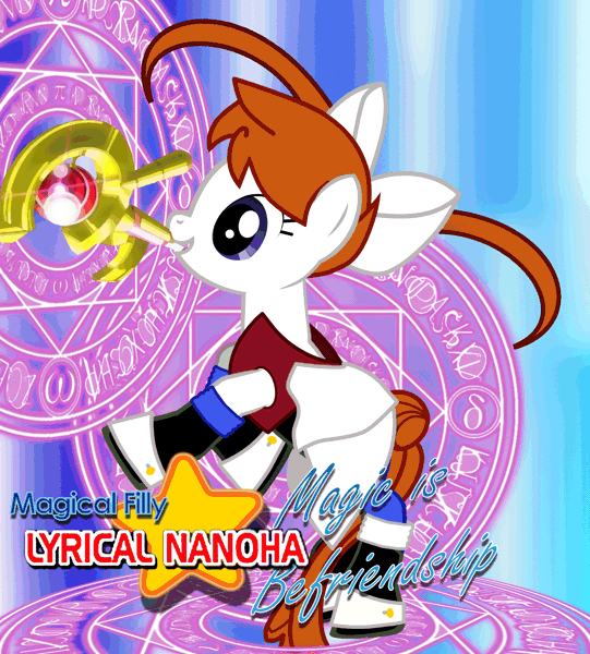 Size: 1880x2084 | Tagged: safe, derpibooru import, earth pony, pony, pony creator, filly, magical girl lyrical nanoha, solo