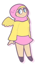 Size: 517x868 | Tagged: artist:guillotineprincess, derpibooru import, fluttershy, hijab, human, humanized, islam, islamashy, safe, solo, winged humanization