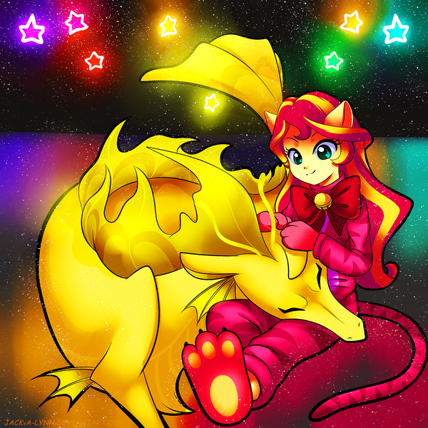 Size: 2222x2222 | Tagged: safe, artist:jacky-bunny, derpibooru import, adagio dazzle, sunset shimmer, hippocampus, merpony, siren, equestria girls, rainbow rocks, adoragio, cat ears, cute, female, lesbian, shimmerbetes, shipping, snuggling, sunsagio