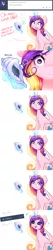 Size: 1280x6012 | Tagged: safe, artist:sugarberry, derpibooru import, princess cadance, alicorn, pony, ask, ask-cadance, club spongebob, comic, crossover, cute, cutedance, female, followers, heart eyes, magic, magic conch, mare, open mouth, shell, solo, spongebob squarepants, telekinesis, thousand yard stare, tumblr, wingding eyes