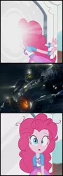 Size: 695x1932 | Tagged: safe, derpibooru import, pinkie pie, equestria girls, rainbow rocks, exploitable meme, gipsy danger, meme, pacific rim, pinkie sticks her face into the portal meme, portal