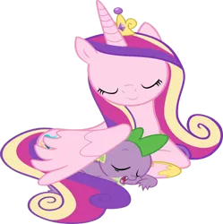 Size: 796x799 | Tagged: safe, artist:reaver75, derpibooru import, princess cadance, spike, eyes closed, female, image, male, png, shipping, simple background, sleeping, spikedance, straight, transparent background, vector